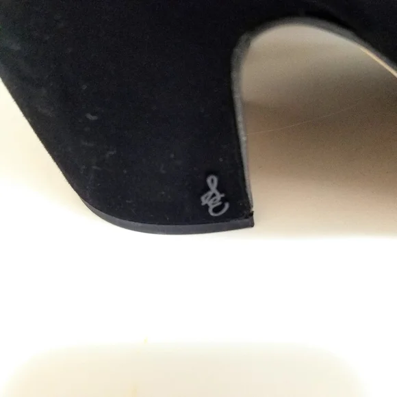 Sam Edelman Black Suede Knee-High Block Heel Boots - Picture 3 of 10